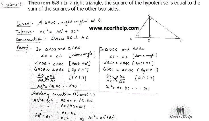 Pythagorean Theorem Proof using similar triangles 